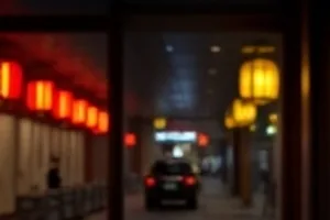 夜色中的货轮甲板与远处港口的灯光，对应悬疑片《雾港夜航》主场景