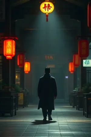 空置剧院里唯一亮着的追光灯与空座椅，对应《空城回响》的独白段落